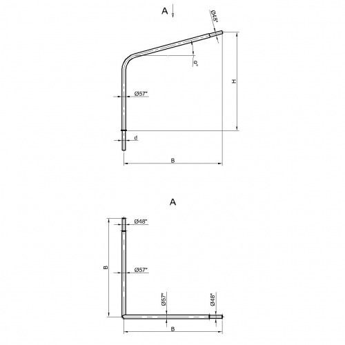 Консольный кронштейн двухрожковый К17(а)-2,5-2,5-1-1
