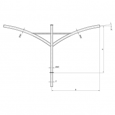Консольный кронштейн двухрожковый К77-1,5-1,0-1-1